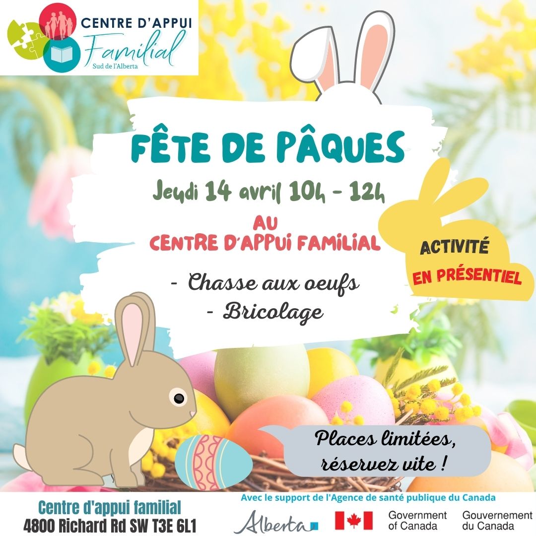 Fête de Pâques le 14 avril - Le Centre d'Appui Familial