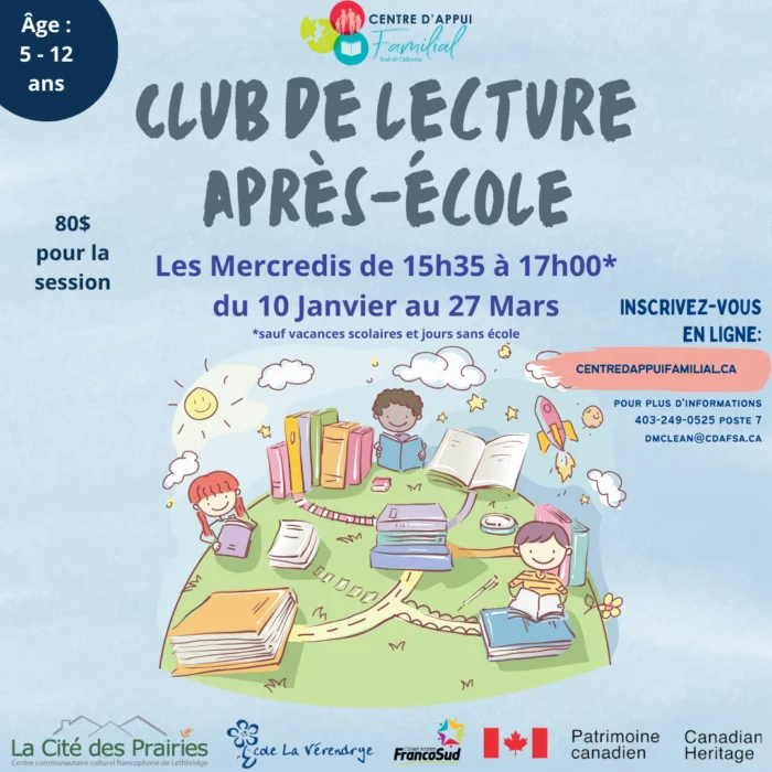 Club de lecture - 5-12 ans École de la Vérendrye - Hiver 2024