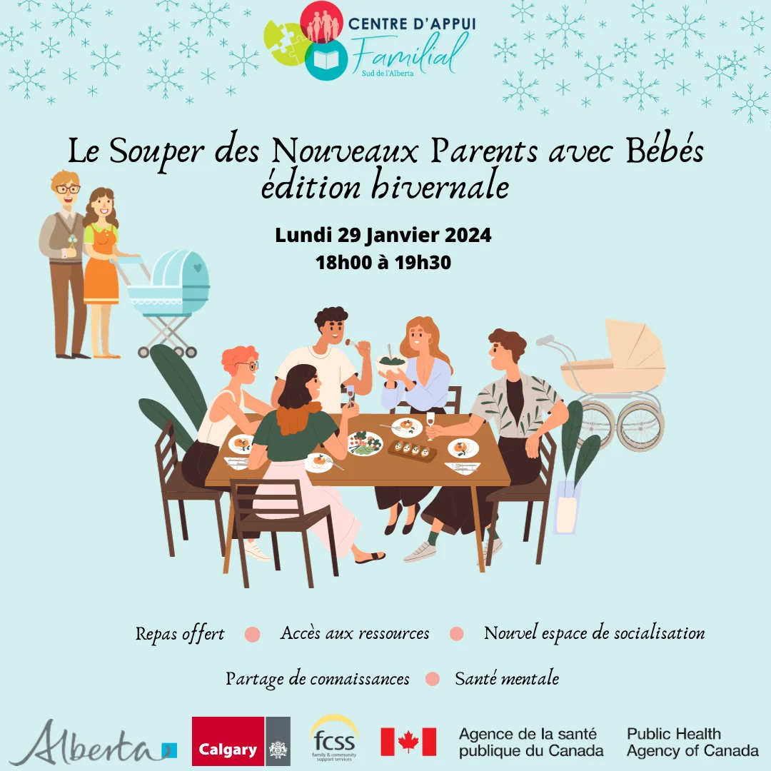 Le souper des nouveaux parents avec bébés (0-12 mois) - 29 janvier 2024