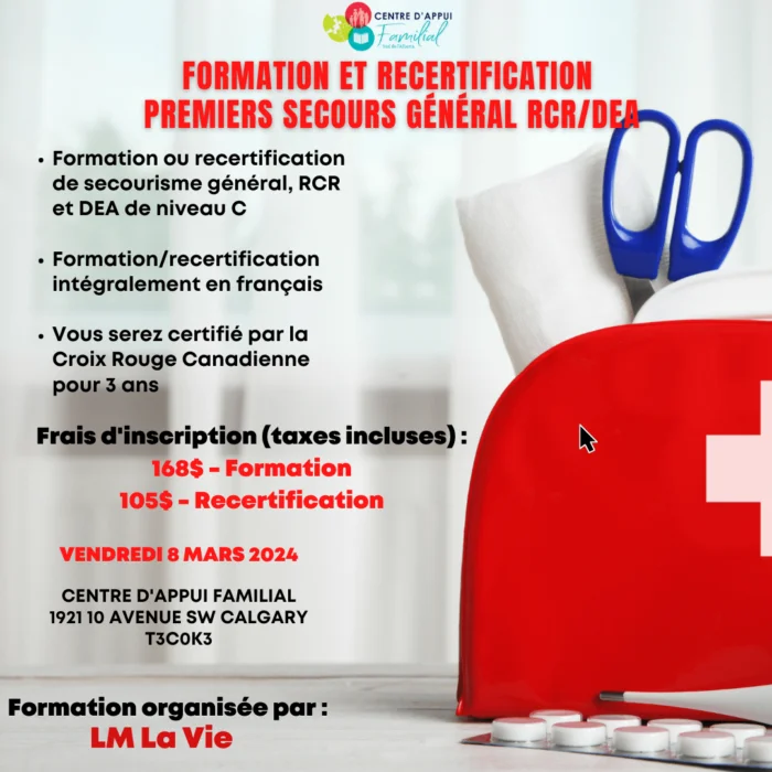 Formation secourisme général, RCR et DEA - 8 Mars 2024 (hybride)