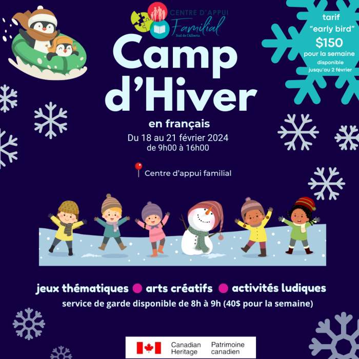 Service de garde - Camp d'Hiver 2025 (du 18 au 21 février)