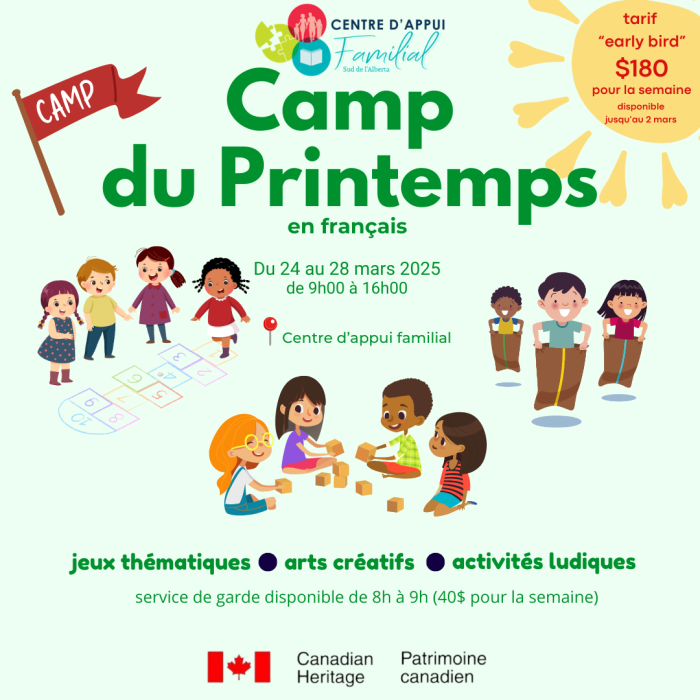 Service de garde - Camp de Printemps 2025 (du 24 au 28 mars)