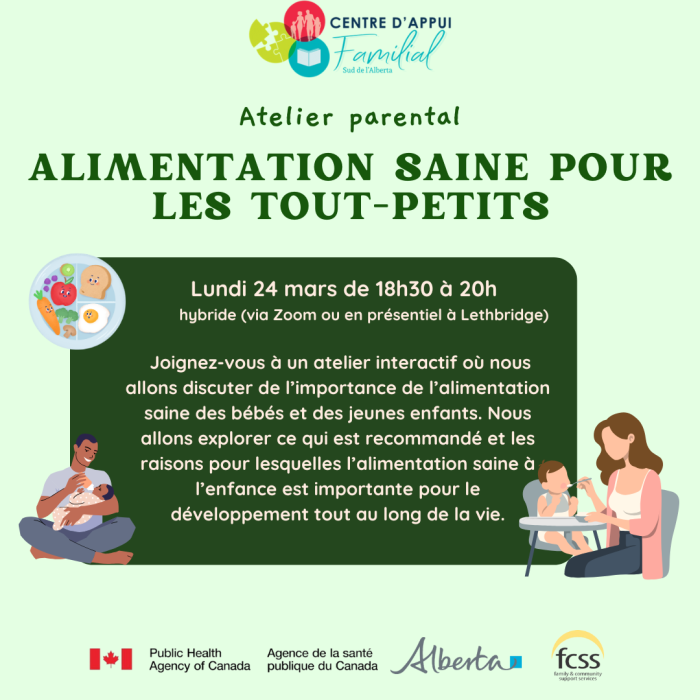 Atelier parental - Alimentation saine des tout-petits