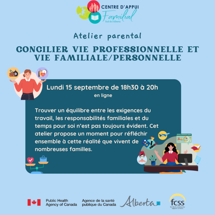 Atelier parental – Concilier vie professionnelle et vie familiale/personnelle