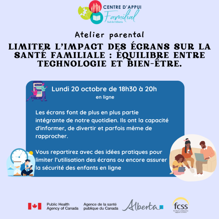 Atelier parental – Limiter l’impact des écrans sur la santé familiale : équilibre entre technologie et bien-être.