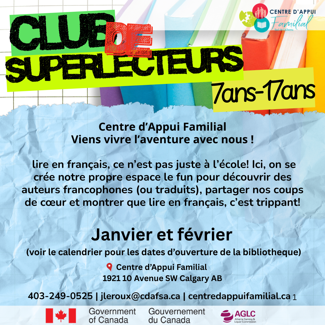 Club de lecture - janvier-mars 2026