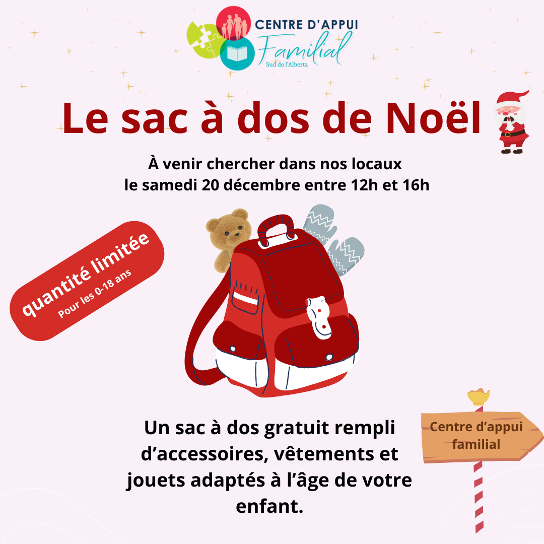 Le sac à dos de Noel 2025 (1 à 3 ans)