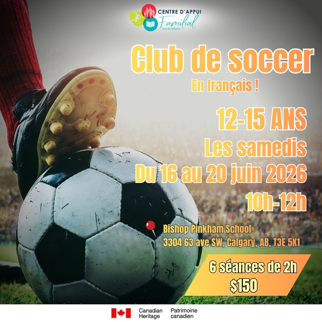 Soccer - 12 à 15 ans - Mai-juin 2026